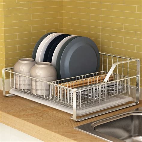 stainless steel countertop dish rack